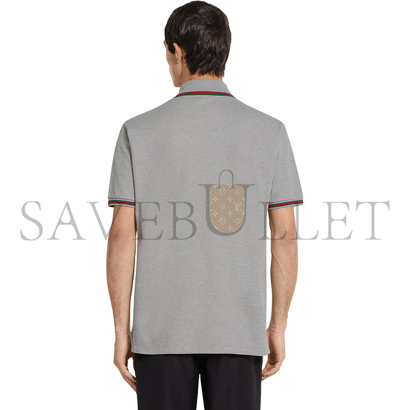 GUCCI COTTON PIQUET POLO SHIRT WITH EMBROIDERY 795174